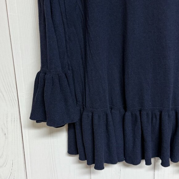 Lilly Pulitzer Adela Ruffle V-Neck Sweater True Navy – Women’s M - Picture 6 of 14